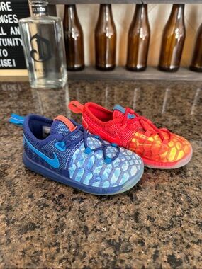 Nike KD Kids' Mesh Sneakers - Blue & Red Gradient Pair